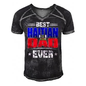Best Haitian Dad Ever Fathers Day Men's Short Sleeve V-neck 3D Print Retro Tshirt | Mazezy
