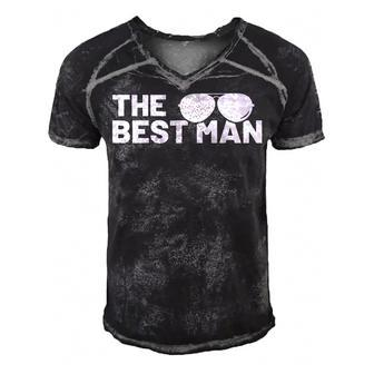 Best Man Bachelor Supplies Party Wedding V2 Men's Short Sleeve V-neck 3D Print Retro Tshirt - Seseable