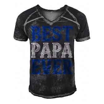 Best Papa Ever 1 Papa T-Shirt Fathers Day Gift Men's Short Sleeve V-neck 3D Print Retro Tshirt - Monsterry