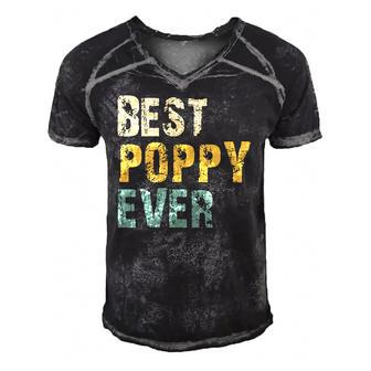 Best Poppy Ever Gift Retro Vintage Fathers Day Men's Short Sleeve V-neck 3D Print Retro Tshirt | Mazezy