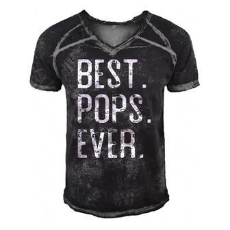 Best Pops Ever Father’S Day Gift For Pops Men's Short Sleeve V-neck 3D Print Retro Tshirt | Mazezy