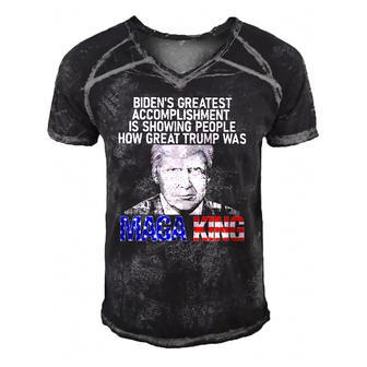 Biden’S Greatest Accomplishment Is Showing People How Great Trump Was Maga King Men's Short Sleeve V-neck 3D Print Retro Tshirt | Mazezy