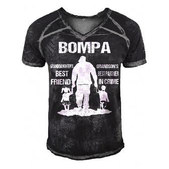 Bompa Grandpa Gift Bompa Best Friend Best Partner In Crime Men's Short Sleeve V-neck 3D Print Retro Tshirt - Seseable