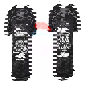 Bonus-Dad Claus Matching Family Christmas Pajamas Xmas Santa Men's Short Sleeve V-neck 3D Print Retro Tshirt | Mazezy