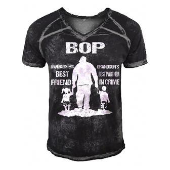 Bop Grandpa Gift Bop Best Friend Best Partner In Crime Men's Short Sleeve V-neck 3D Print Retro Tshirt - Seseable