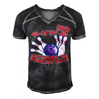 Bowler Dad 622 Bowling Bowler Men's Short Sleeve V-neck 3D Print Retro Tshirt - Seseable