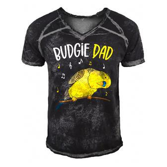 Budgie Dad Parakeet Budgerigar Mens Men's Short Sleeve V-neck 3D Print Retro Tshirt | Mazezy