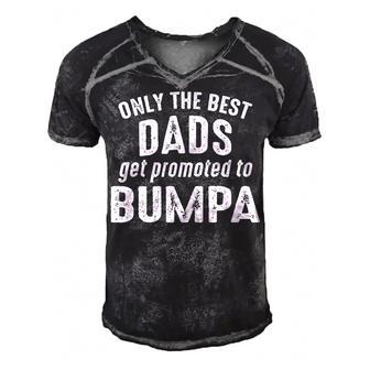 Bumpa Grandpa Gift Only The Best Dads Get Promoted To Bumpa Men's Short Sleeve V-neck 3D Print Retro Tshirt - Seseable
