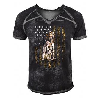 Camo American Flag English Setter 4Th Of July Usa Men's Short Sleeve V-neck 3D Print Retro Tshirt | Mazezy