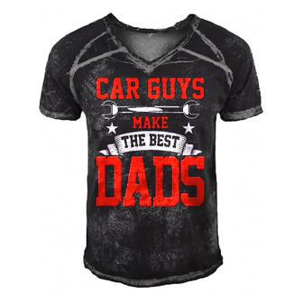Car Guys Make The Best Dads Gift Funny Garage Mechanic Dad Men's Short Sleeve V-neck 3D Print Retro Tshirt | Mazezy
