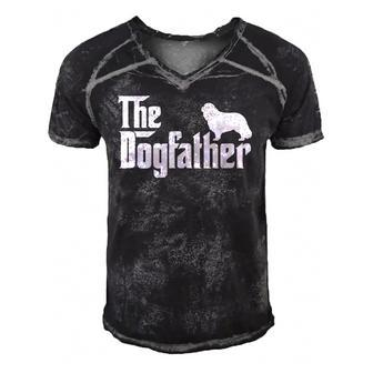 Cavalier King Charles Spaniel - The Dogfather Men's Short Sleeve V-neck 3D Print Retro Tshirt | Mazezy