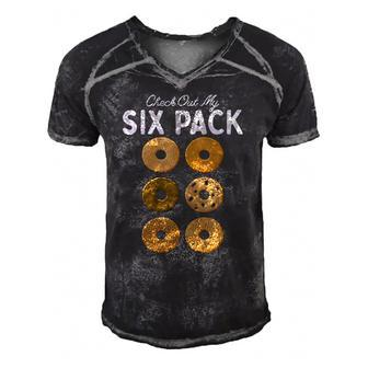 Check Out My Six Pack Bagel Funny Gym Workout Bagels Men's Short Sleeve V-neck 3D Print Retro Tshirt | Mazezy
