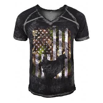 Chicken Chicken Camo Flag Chicken Vintage Farm Animal Patriotic Farmer Gift Men's Short Sleeve V-neck 3D Print Retro Tshirt - Monsterry DE