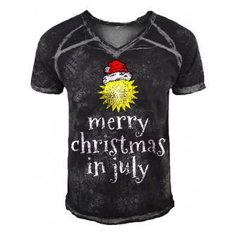 Christmas In July Merry Christmas Funny  Men's Short Sleeve V-neck 3D Print Retro Tshirt