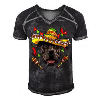 Cinco De Mayo Pit Bull Men Women Kids Sombrero T-Shirt Men's Short Sleeve V-neck 3D Print Retro Tshirt - Seseable