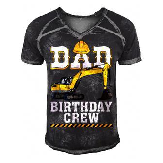 Construction Birthday Party Digger Dad Birthday Crew Men's Short Sleeve V-neck 3D Print Retro Tshirt - Seseable