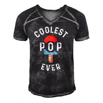 Coolest Pop Ever Popsicle Men Best Dad Ever Cool Fathers Day V2 Men's Short Sleeve V-neck 3D Print Retro Tshirt | Mazezy