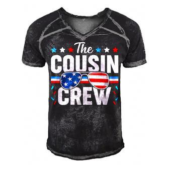 Cousin Crew 4Th Of July Patriotic American Family Matching  Men's Short Sleeve V-neck 3D Print Retro Tshirt