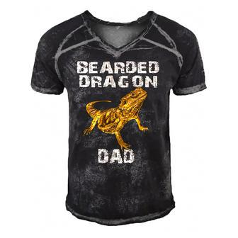 Cute Bearded Dragon Dad Lover Gift Owner Love Men's Short Sleeve V-neck 3D Print Retro Tshirt | Mazezy