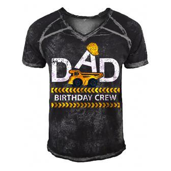 Dad Birthday Crew Construction Birthday Party Supplies Men's Short Sleeve V-neck 3D Print Retro Tshirt | Seseable CA