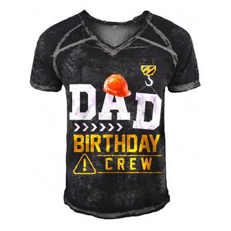 Dad Birthday Crew Construction Party Engineer Men's Short Sleeve V-neck 3D Print Retro Tshirt - Seseable