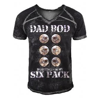 Dad Bod Working On My Six Pack Funny Beer Fathers Day Men's Short Sleeve V-neck 3D Print Retro Tshirt - Monsterry CA