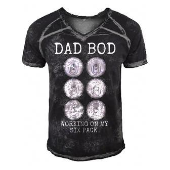 Dad Bod Working On My Six Pack Funny Beer Fathers Day Men's Short Sleeve V-neck 3D Print Retro Tshirt - Monsterry CA