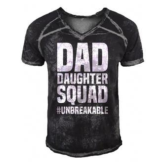 Dad Daughter Squad Unbreakable Fathers Day Matching Family Men's Short Sleeve V-neck 3D Print Retro Tshirt | Mazezy