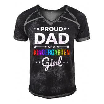 Dad Of A Kindergarten Girl Gift Men's Short Sleeve V-neck 3D Print Retro Tshirt | Mazezy