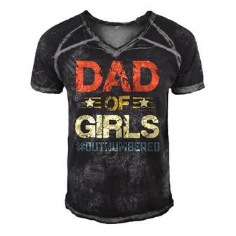 Dad Of Girls Fathers Day Men's Short Sleeve V-neck 3D Print Retro Tshirt | Mazezy