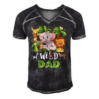 Dad Of The Wild Zoo Birthday Safari Jungle Animal Funny Men's Short Sleeve V-neck 3D Print Retro Tshirt | Mazezy