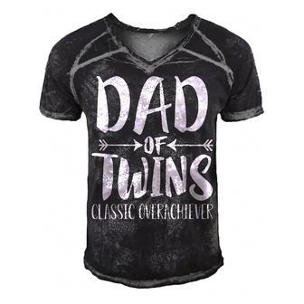 Dad Of Twins Proud Father Of Twins Classic Overachiver Men's Short Sleeve V-neck 3D Print Retro Tshirt - Seseable