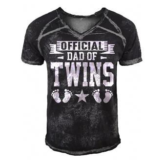Dad Of Twins Proud Father Of Twins Classic Overachiver Men's Short Sleeve V-neck 3D Print Retro Tshirt - Seseable