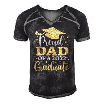 Dad Senior 2022 Proud Dad Of A Class Of 2022 Graduate Men's Short Sleeve V-neck 3D Print Retro Tshirt | Mazezy