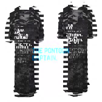 Dad The Man The Myth The Pontoon Captain Sailors Boat Owners Men's Short Sleeve V-neck 3D Print Retro Tshirt | Mazezy