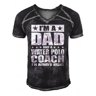 Dad Water Polo Coach Coaches Fathers Day S Gift Men's Short Sleeve V-neck 3D Print Retro Tshirt | Mazezy