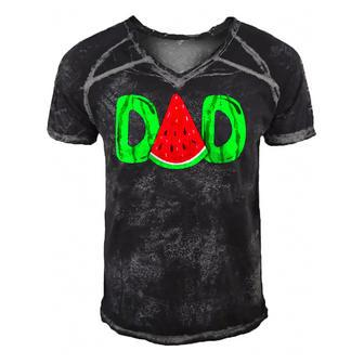 Dad Watermelon Fathers Day Gift Men's Short Sleeve V-neck 3D Print Retro Tshirt | Mazezy