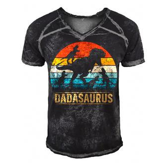 Dada Dinosaur T Rex Dadasaurus 4 Kids Fathers Day Men's Short Sleeve V-neck 3D Print Retro Tshirt | Seseable CA