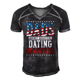 Daddd Dads Against Daughters Dating Democrats Funny Men's Short Sleeve V-neck 3D Print Retro Tshirt | Mazezy