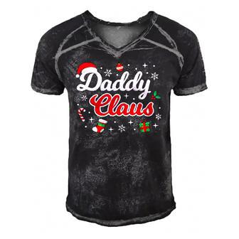 Daddy Claus Dad Merry Xmas Santa Matching Family Group Cute Men's Short Sleeve V-neck 3D Print Retro Tshirt | Mazezy