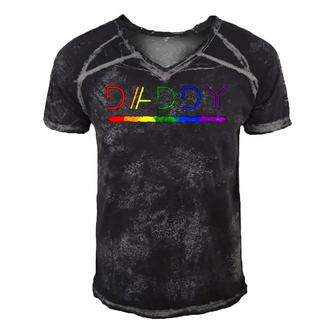 Daddy Gay Lesbian Pride Lgbtq Inspirational Ideal Men's Short Sleeve V-neck 3D Print Retro Tshirt | Mazezy