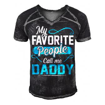 Daddy Gift My Favorite People Call Me Daddy V2 Men's Short Sleeve V-neck 3D Print Retro Tshirt - Seseable