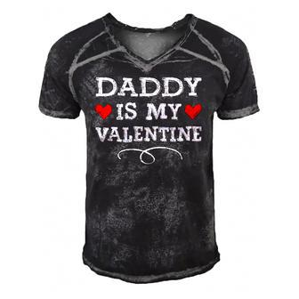 Daddy Is My Valentines Matching Family Heart Fathers Day Men's Short Sleeve V-neck 3D Print Retro Tshirt | Mazezy