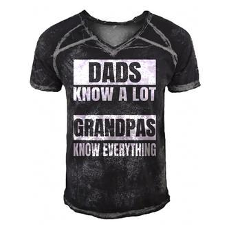 Dads Know A Lot Grandpas Know Everything Product Men's Short Sleeve V-neck 3D Print Retro Tshirt | Mazezy
