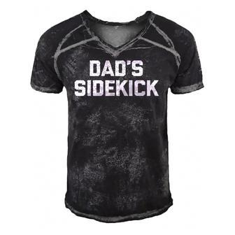 Dads Sidekick Funny Cute Girls Boys Kids Daughter Son Men's Short Sleeve V-neck 3D Print Retro Tshirt | Mazezy