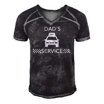 Dads Taxi Service Dad Cab Driver Men's Short Sleeve V-neck 3D Print Retro Tshirt | Mazezy