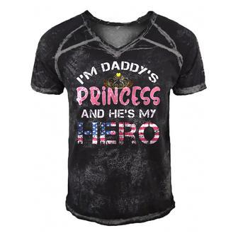 Daughter Of Soldier Military Family Tee Hes My Hero Men's Short Sleeve V-neck 3D Print Retro Tshirt | Mazezy
