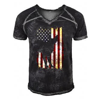 Devon Rex Silhouette American Flag 4Th Of July Men's Short Sleeve V-neck 3D Print Retro Tshirt | Mazezy