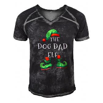 Dog Dad Elf - Funny Matching Family Christmas Pajamas Men's Short Sleeve V-neck 3D Print Retro Tshirt