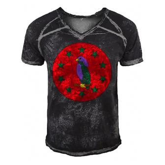 Dominica Flag Sisserou Parrot Gift Men's Short Sleeve V-neck 3D Print Retro Tshirt | Mazezy